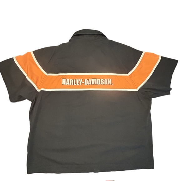 VTG Y2K Laidlaw’s Harley Davidson pit crew racing mechanic button down shirt 2X - Picture 2 of 9